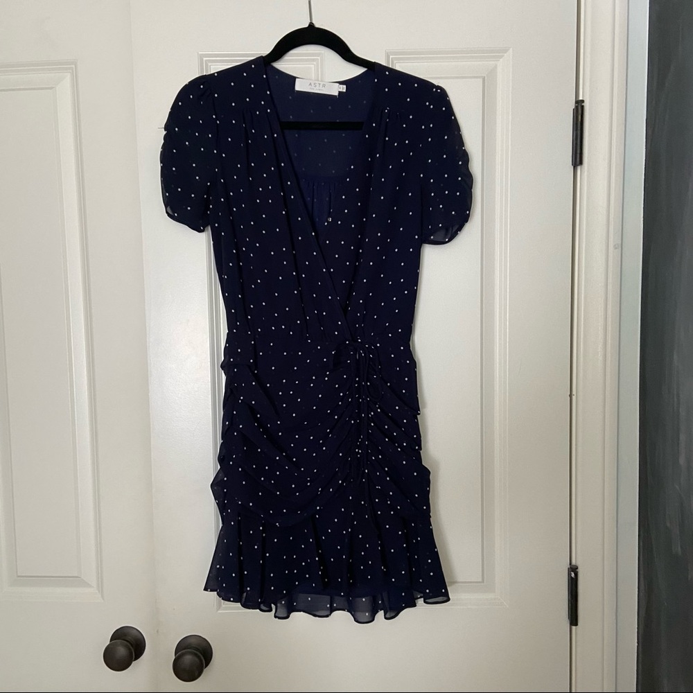 Astr the Label Navy Polka Dot Dress